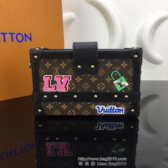 路易威登LV 頂級原單 風格活潑 新款Petite Malle手袋 Monogram帆布 印花貼飾 小旅行箱 M43992  YDH2409